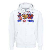 Faith Love Freedom Zipper Hoodie | Teevron