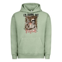 Pigment Oil Green im trying but tired Urban Hoodie - MaliasSmallBusiness