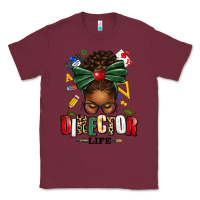 Burgundy director life afro messy bun Classic Tee - texasbilliewilder