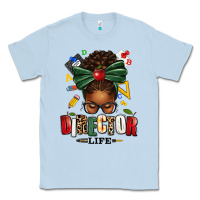Dusty Blue director life afro messy bun Classic Tee - texasbilliewilder