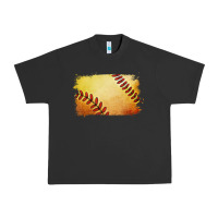 Pigment Black softball brushstroke Urban Heavy Tee - RanaPortraitStore