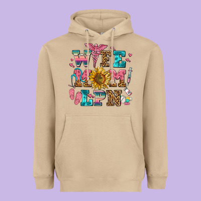 Wife Mom Lpn Heavyweight Hoodie Designed By Adodesignshop