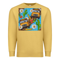 Antique Gold school bus seamless pattern Premium Sweatshirt - BundleAndBundleShop