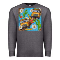 Charcoal Heather school bus seamless pattern Premium Sweatshirt - BundleAndBundleShop