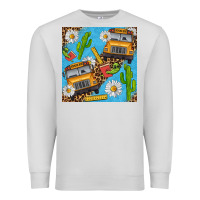 Dove Grey school bus seamless pattern Premium Sweatshirt - BundleAndBundleShop