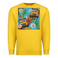 Lemon school bus seamless pattern Premium Sweatshirt - BundleAndBundleShop