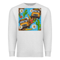 Oatmeal Heather school bus seamless pattern Premium Sweatshirt - BundleAndBundleShop