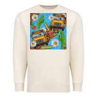 Sandshell school bus seamless pattern Premium Sweatshirt - BundleAndBundleShop
