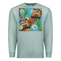 Seafoam school bus seamless pattern Premium Sweatshirt - BundleAndBundleShop