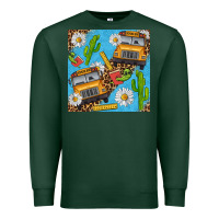 Sports Green school bus seamless pattern Premium Sweatshirt - BundleAndBundleShop
