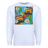 White school bus seamless pattern Premium Sweatshirt - BundleAndBundleShop