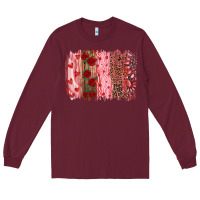 Burgundy valentine's day brushstrokes Long Sleeve Tee - RanaPortraitStore