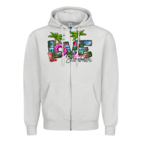 Dove Grey love summer Zipper Hoodie - SublimationCraftShop