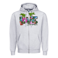 Heather Grey love summer Zipper Hoodie - SublimationCraftShop