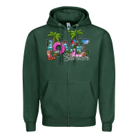 Sports Green love summer Zipper Hoodie - SublimationCraftShop