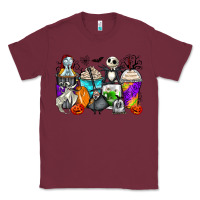 Burgundy halloween cartoon characters coffee cups Classic Tee - Zillion Design Studio