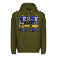 Army Green crazy proud always loud cheer mom Premium Hoodie - MaliasSmallBusiness