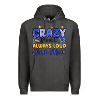 Charcoal Heather crazy proud always loud cheer mom Premium Hoodie - MaliasSmallBusiness