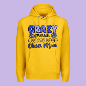 Crazy Proud Always Loud Cheer Mom Premium Hoodie Designed By Maliassmallbusiness