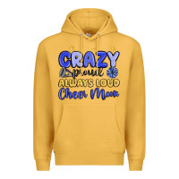 Mustard crazy proud always loud cheer mom Premium Hoodie - MaliasSmallBusiness