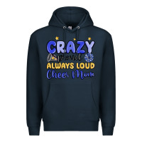 Navy crazy proud always loud cheer mom Premium Hoodie - MaliasSmallBusiness