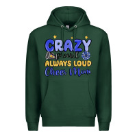 Sports Green crazy proud always loud cheer mom Premium Hoodie - MaliasSmallBusiness