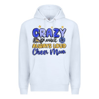 White crazy proud always loud cheer mom Premium Hoodie - MaliasSmallBusiness