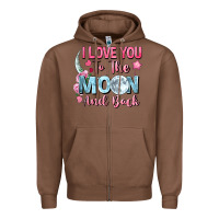 Chestnut i love you to the moon and back Zipper Hoodie - FaDigitalArtStudio