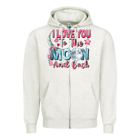 Oatmeal Heather i love you to the moon and back Zipper Hoodie - FaDigitalArtStudio
