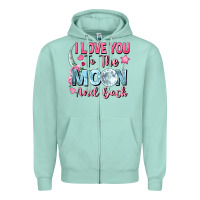 Seafoam i love you to the moon and back Zipper Hoodie - FaDigitalArtStudio