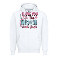 White i love you to the moon and back Zipper Hoodie - FaDigitalArtStudio