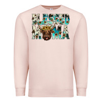 Pale Pink blessed mama Premium Sweatshirt - JahusDesignShop