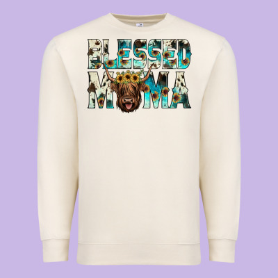 Blessed Mama Premium Sweatshirt Designed By Jahusdesignshop