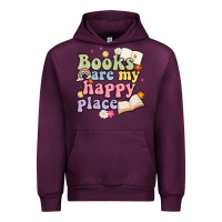 Mauve Wine books are my happy place Urban Hoodie - MaliasSmallBusiness