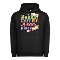 Pigment Black books are my happy place Urban Hoodie - MaliasSmallBusiness