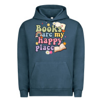 Pigment Midnight Navy books are my happy place Urban Hoodie - MaliasSmallBusiness