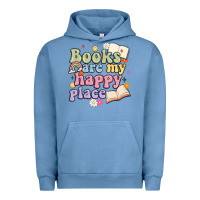 Pigment Pebble Blue books are my happy place Urban Hoodie - MaliasSmallBusiness