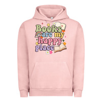 Pigment Salmon books are my happy place Urban Hoodie - MaliasSmallBusiness