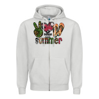 Dove Grey peace love summer Zipper Hoodie - SublimationCraftShop