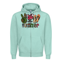 Peace Love Summer Zipper Hoodie | Teevron
