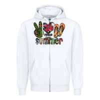 White peace love summer Zipper Hoodie - SublimationCraftShop