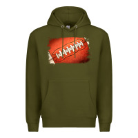 Army Green Football Brushstroke Premium Hoodie - RanaPortraitStore