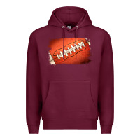 Burgundy Football Brushstroke Premium Hoodie - RanaPortraitStore