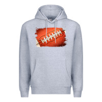 Heather Grey Football Brushstroke Premium Hoodie - RanaPortraitStore