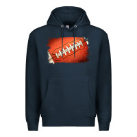 Navy Football Brushstroke Premium Hoodie - RanaPortraitStore