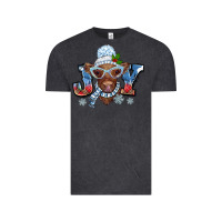 Vintage Black Christmas snow cow joy Vintage Tee - BarkalooDesign