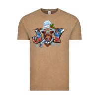 Vintage Coffee Christmas snow cow joy Vintage Tee - BarkalooDesign