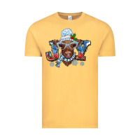 Vintage Mustard Christmas snow cow joy Vintage Tee - BarkalooDesign