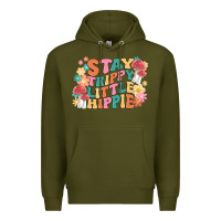 Army Green stay trippy little hippie Premium Hoodie - MaliasSmallBusiness