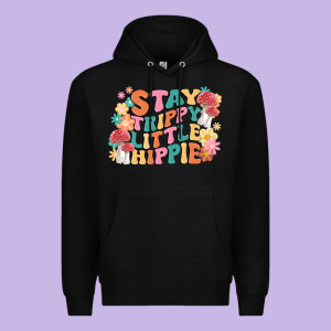 Stay Trippy Little Hippie Premium Hoodie Designed By Maliassmallbusiness